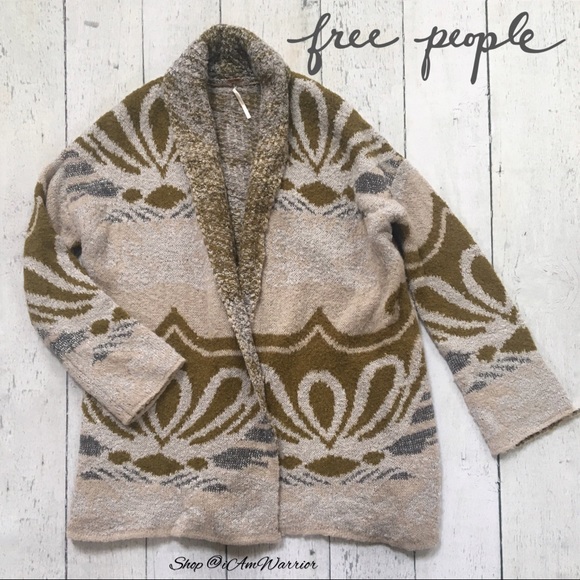 Free People Sweaters - Rare Free People oversized metallic print cardigan
